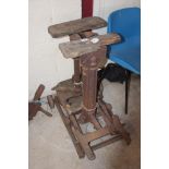 A set of iron and wooden sack scales by E. & G. Co