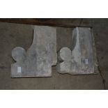 A pair of stone corbels