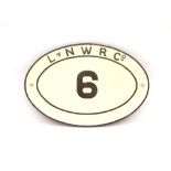 An oval cast iron "LNWR Co., No. 6" bridge plate,