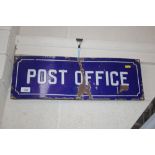 An enamel "Post Office" advertising sign, 22ins x 7½