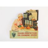 A tin advertising sign for "Valor-Perfection Oil C