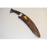 A Kukri knife and scabbard