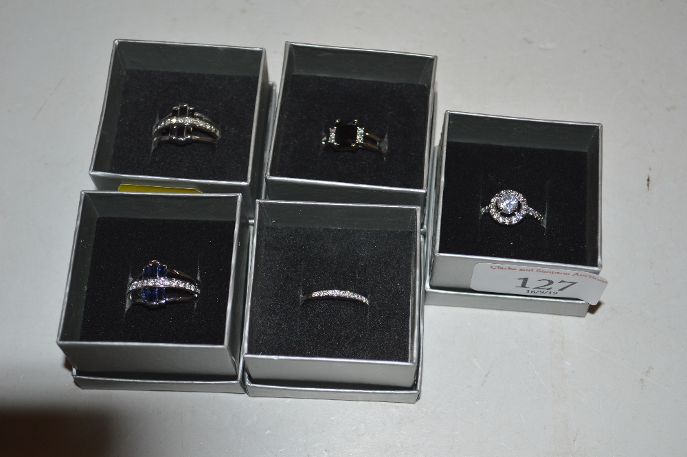 Five 10kt gold plated dress rings