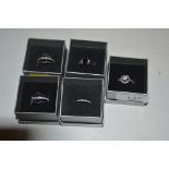 Five 10kt gold plated dress rings