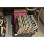 A crate of rock LP's