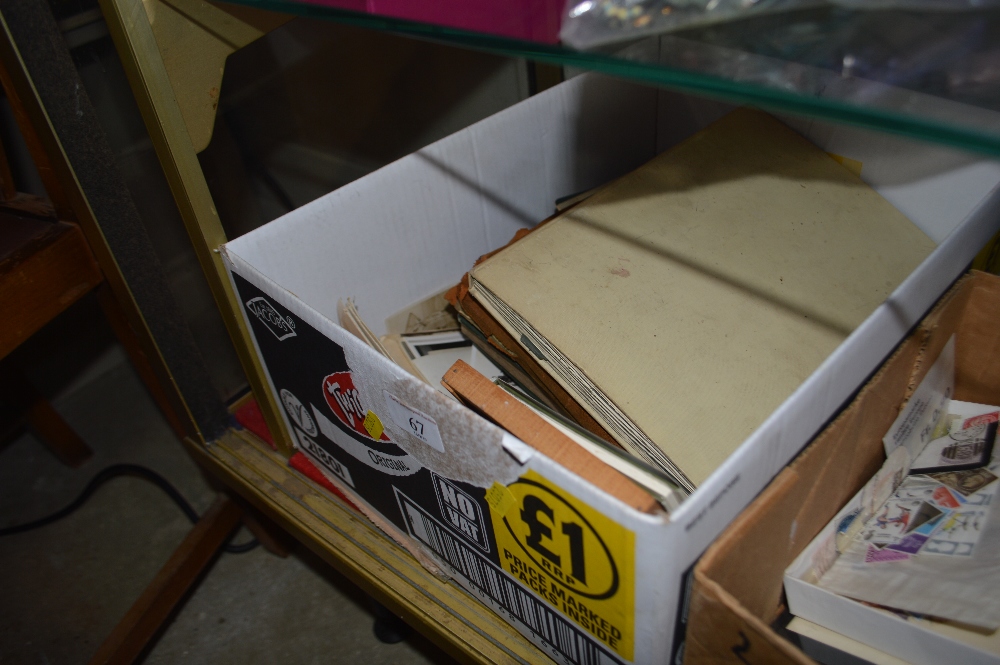 A box of various ephemera