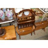 A small oak drop leaf coffee table; and a magazine