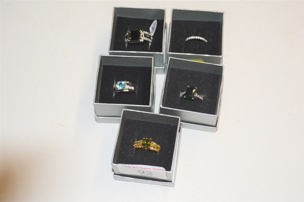 Five 10kt gold plated dress rings