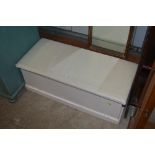 A white painted pine blanket box
