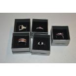 Five 10kt gold plated dress rings