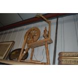 A pine spinning wheel