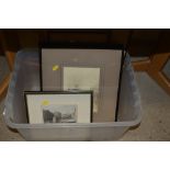 A box of various prints depicting Radley College a