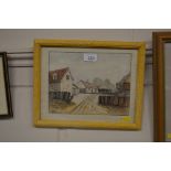 A framed and glazed watercolour study depicting Cl