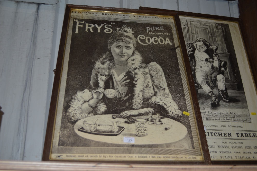 A Fry's Cocoa advertising poster