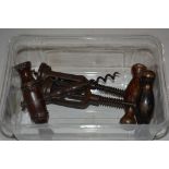 Three antique corkscrews