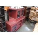 A reproduction mahogany cabinet and TV stand