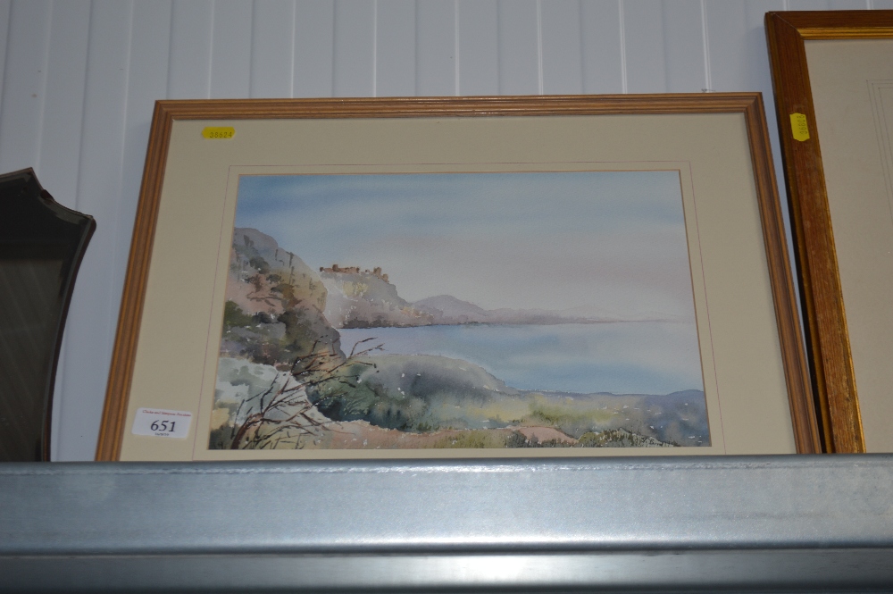 A framed and glazed watercolour landscape study si