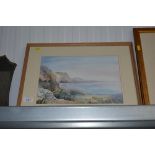 A framed and glazed watercolour landscape study si