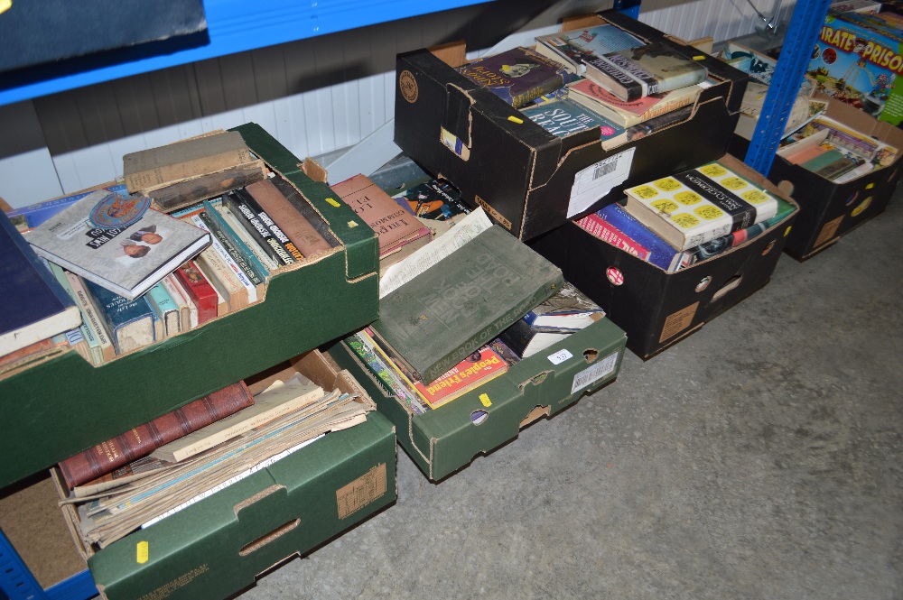 Six boxes of various books