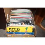 A box of various LPs