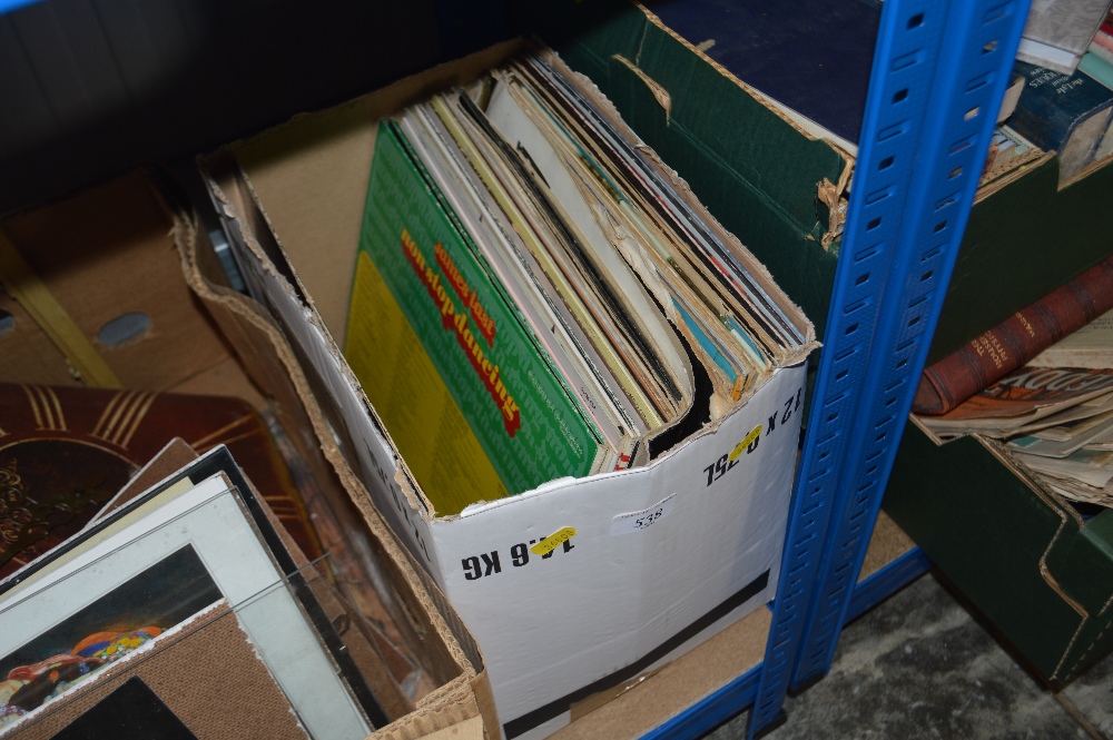 A box of LPs