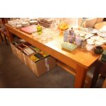 A large oak refectory style dining table