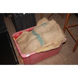 A box of various Hessian sacks