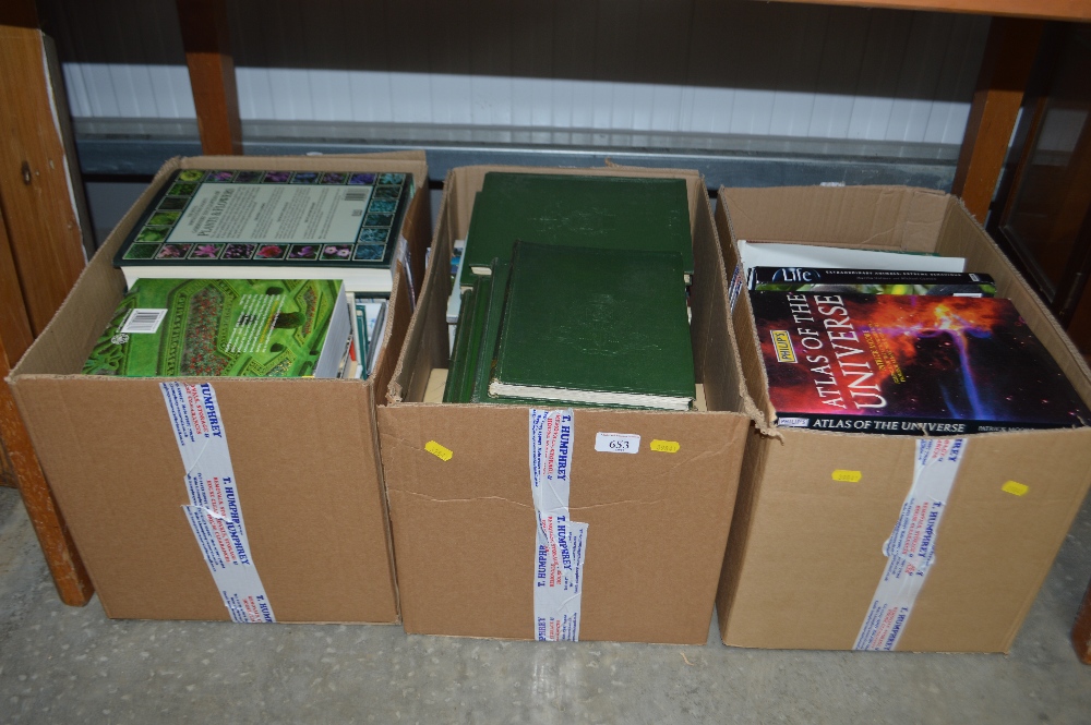 Three boxes of various books