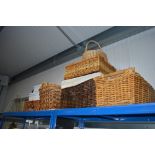 A large quantity of wicker baskets