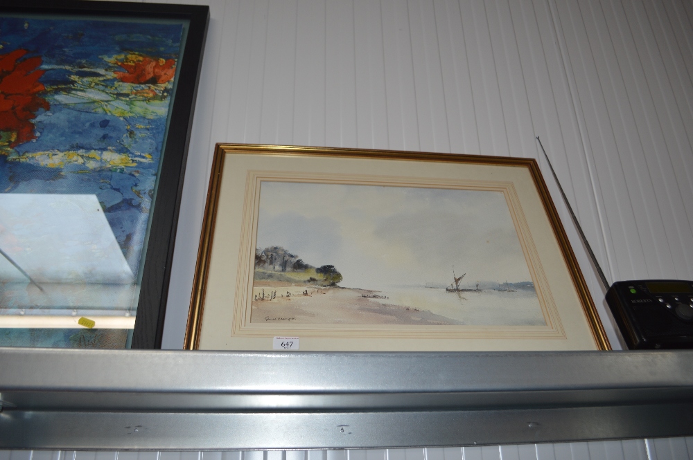 A framed and glazed watercolour study by Ronald Cr