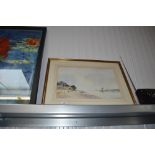 A framed and glazed watercolour study by Ronald Cr