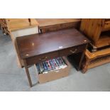 A mahogany table fitted two drawers