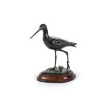 A bronze study of a black tailed Godwit, no. 255/300