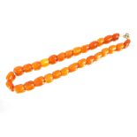 An amber necklace, 29 beads