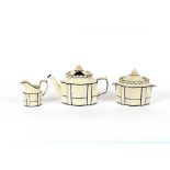 A Castleford type three piece tea set, AF