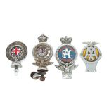 Royal Automobile club car badge, pre 1920 type, chrome and enamel, enamel losses, 13cm with bar