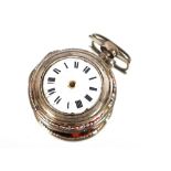 An 18th Century pair cased pocket watch, the dial inscribed "Joseph Kollmilla", the outer case