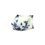 An 18th Century Worcester English porcelain blue and white leaf shaped pickle dish, bird and
