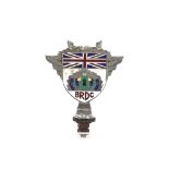 British Racing Drivers club member's car badge, circa 1950, chrome and enamel, unnumbered but