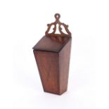 A 19th Century oak and mahogany cross-banded candle box, 50cm high overall, AF