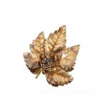 A Danish sterling leaf brooch, by Egger