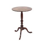 A 19th Century circular mahogany tripod occasional table, raised on turned baluster column, 48.5cm