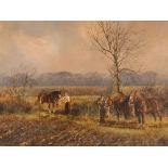 Clive Madgwick, "A Winter's day", signed oil on canvas, 29.5cm x 39.5cm