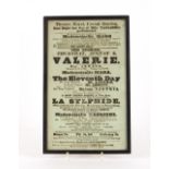 An early 19th Century Framlingham theatre poster; and another for Covent Garden