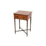 A 19th Century mahogany satin wood cross banded and box wood strung writing table, with ratchet