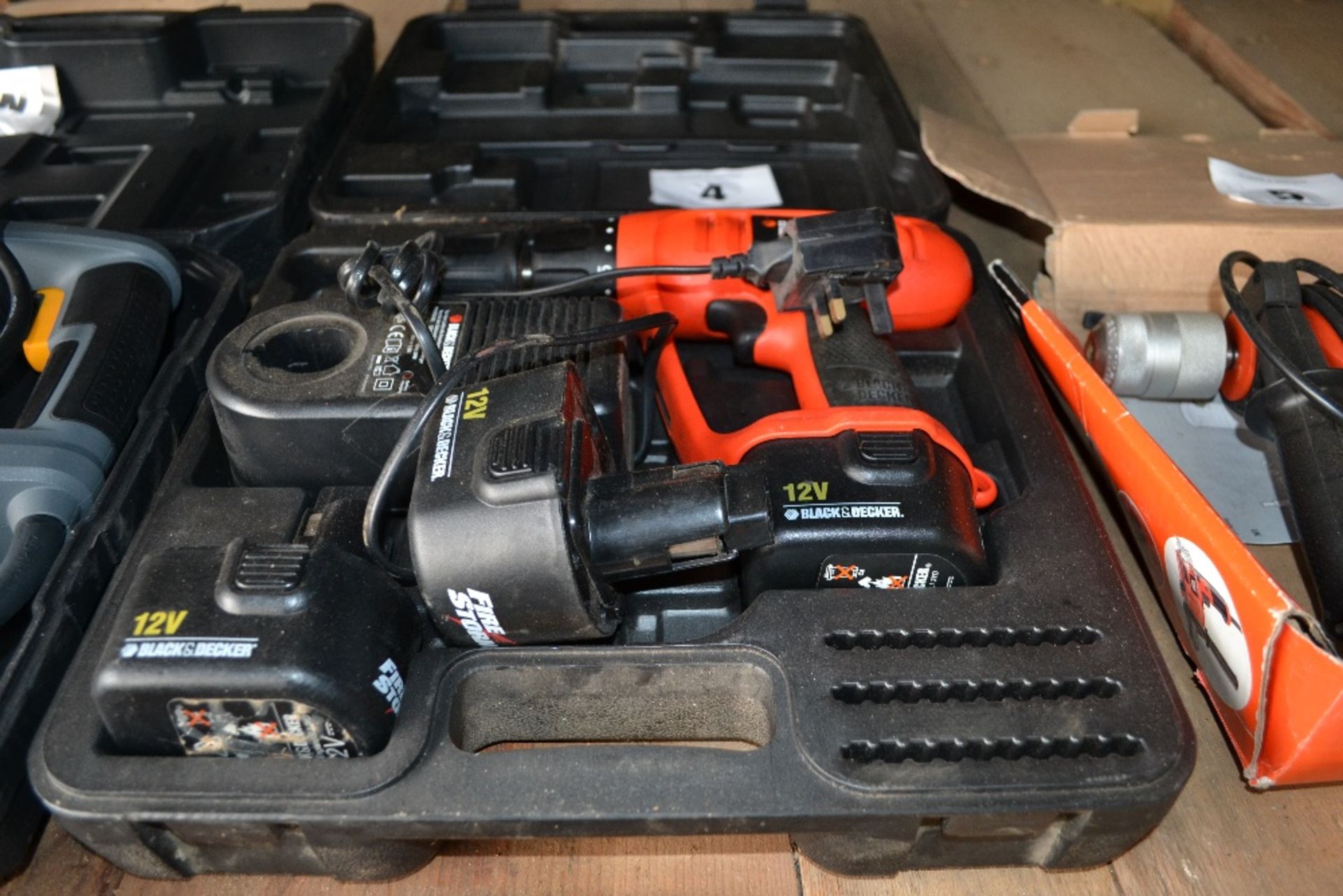 Black and Decker 12v cordless drill in case.