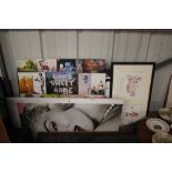 A quantity of prints on canvas, and various others