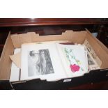 A box of various miscellaneous prints