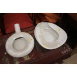 Two china bedpans