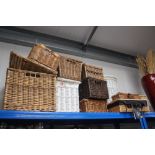 A large quantity of wicker baskets